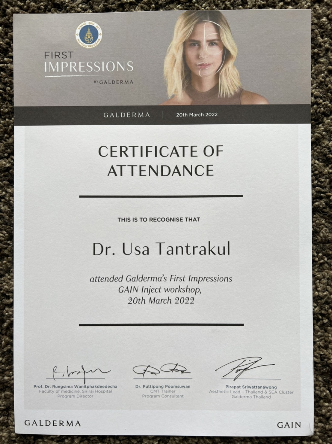 certificate หมอเป้