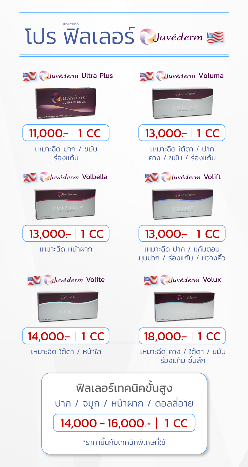 โปรโมชั่น ฟิลเลอร์ Juvederm