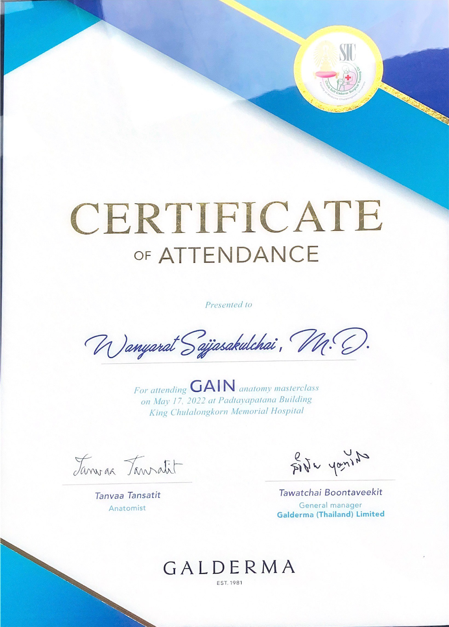 dr wanyarat sajjasakulchai Certificate (8)