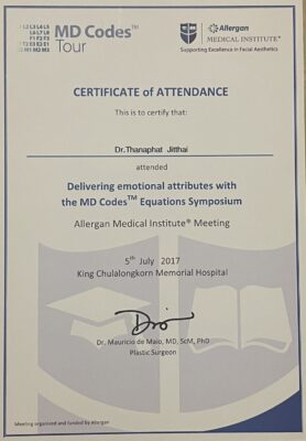 dr Thanaphat Jitthai Certificate 2017