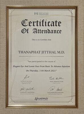 dr Thanaphat Jitthai Certificate 2021