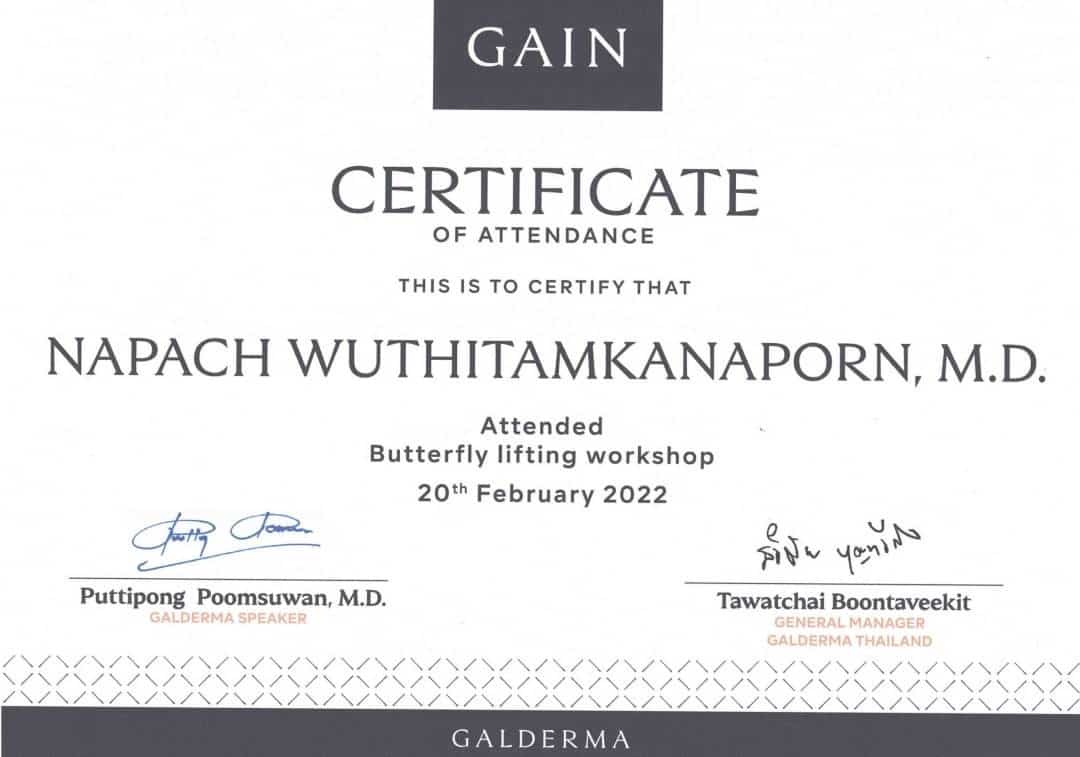 Certificate หมอกวาง