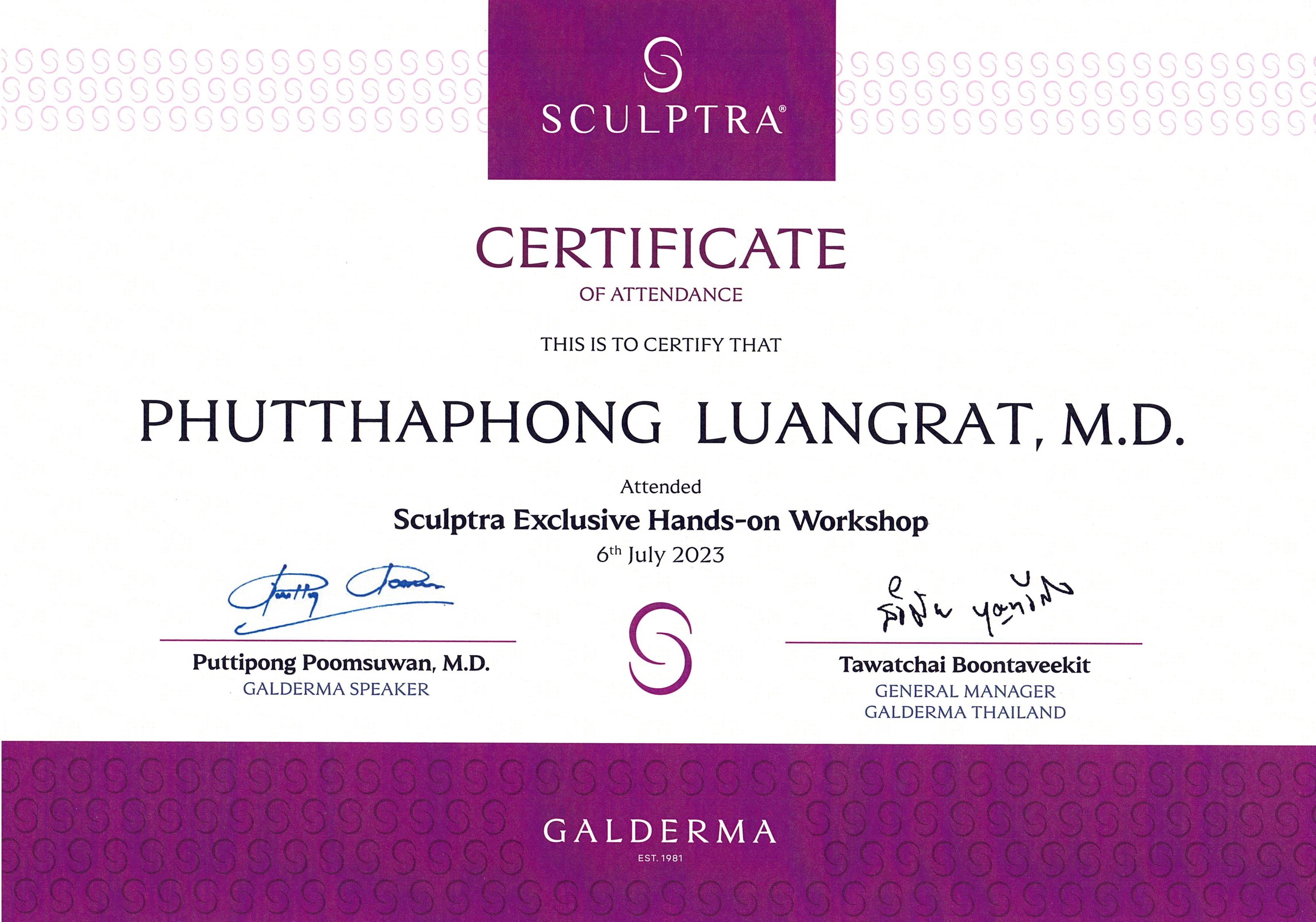 คุณหมอ เบส Sculptra Exclusive Hands-on Workshop