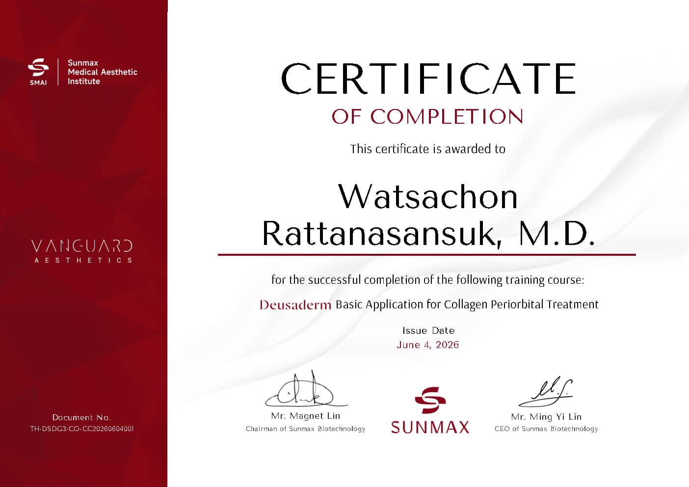 Certificate หมอแอน
